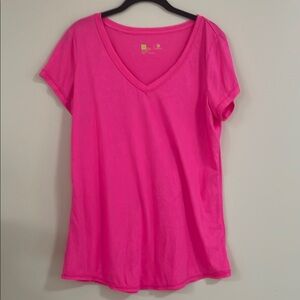 Xersion Hot Pink V-Neck Short Sleeve Tee